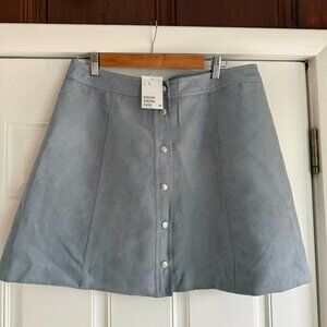 H&M Divided Powder Blue/Grey Faux Suede Mini Skirt — NWT size 14 (US)/46 (EUR